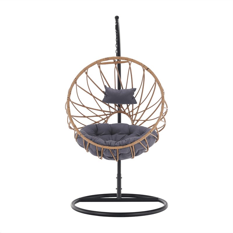 Casa si Gradina - Gradina si terasa - Mobilier exterior - Scaune si sezlonguri gradina - Scaun suspendat, natural / negru / gri, GABE - Infinity.ro