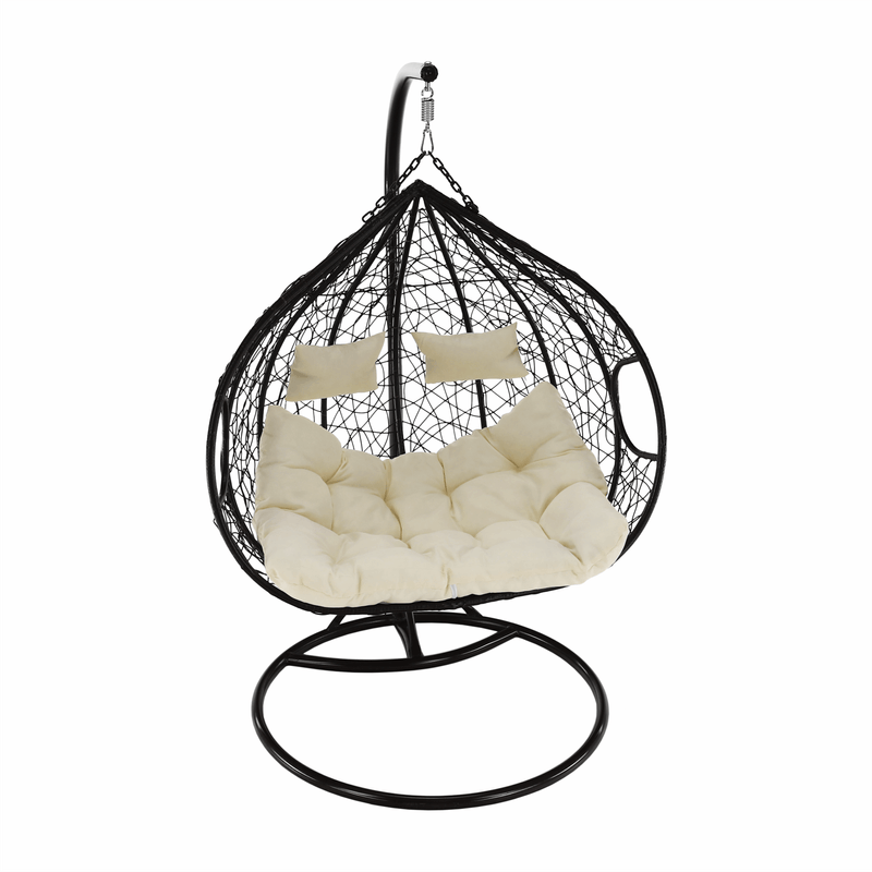 Casa si Gradina - Gradina si terasa - Mobilier exterior - Scaune si sezlonguri gradina - Scaun agatat dublu, maro/crem, DALVEA NEW - Infinity.ro