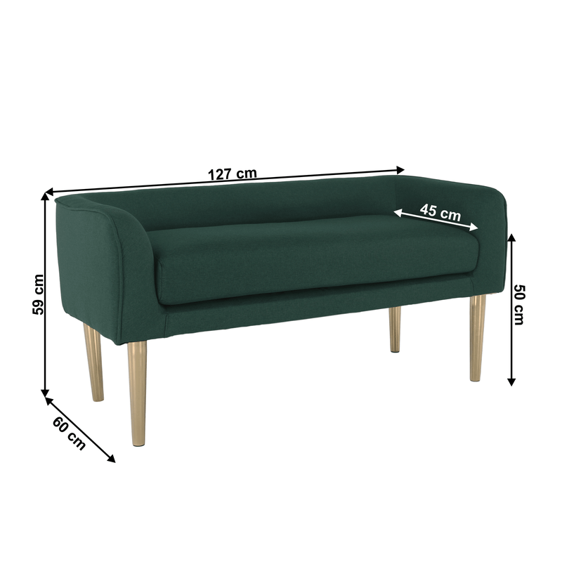 Casa si Gradina - Mobilier - Canapele si coltare - Banchete - Banca, smarald/gold crom-auriu, HELNA - Infinity.ro