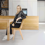 Casa si Gradina - Mobilier - Scaune si fotolii - Scaune - Scaun, catifea Velvet maro/lemn fag, LORITA - Infinity.ro