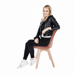 Casa si Gradina - Mobilier - Scaune si fotolii - Scaune - Scaun, catifea Velvet roz/lemn fag, LORITA - Infinity.ro