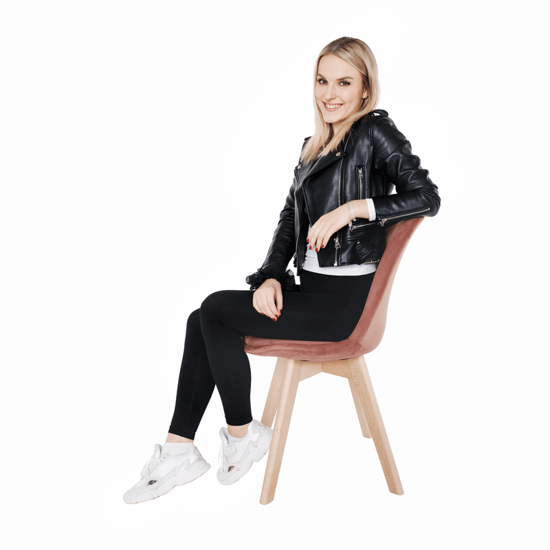 Casa si Gradina - Mobilier - Scaune si fotolii - Scaune - Scaun, catifea Velvet roz/lemn fag, LORITA - Infinity.ro