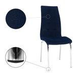 Casa si Gradina - Mobilier - Scaune si fotolii - Scaune - Scaun de masa, tesatura albastra din catifea / crom, GERDA NEW - Infinity.ro