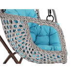 Casa si Gradina - Gradina si terasa - Mobilier exterior - Scaune si sezlonguri gradina - Scaun suspendat, maro / gri-maro / albastru, LUANDA - Infinity.ro