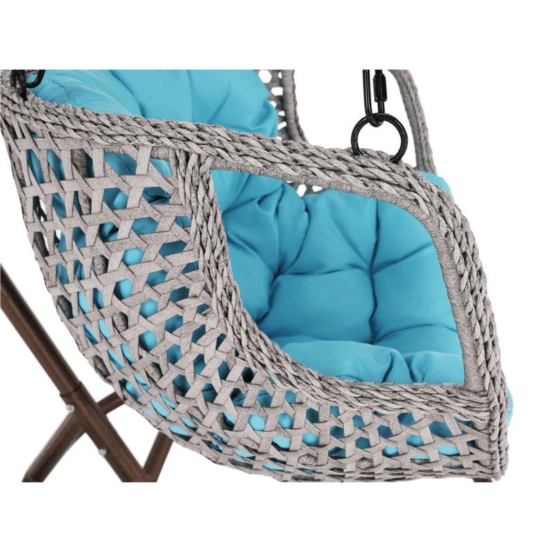 Casa si Gradina - Gradina si terasa - Mobilier exterior - Scaune si sezlonguri gradina - Scaun suspendat, maro / gri-maro / albastru, LUANDA - Infinity.ro