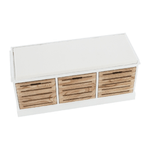 Casa si Gradina - Mobilier - Organizare si depozitare - Bancute - Banca cu 3 sertare, alb/miere, TEDRA NEW - Infinity.ro
