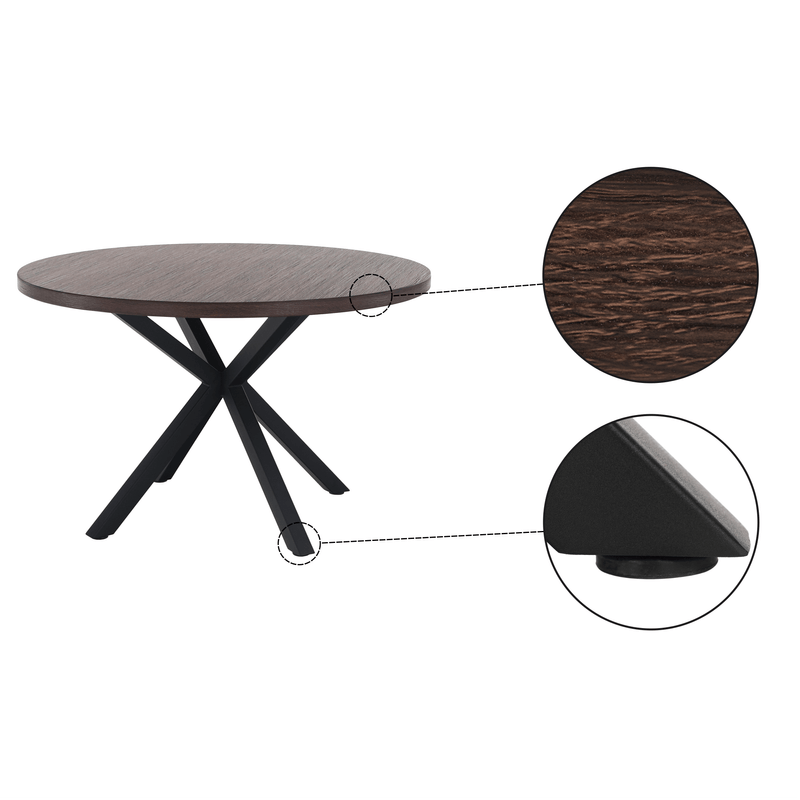 Casa si Gradina - Mobilier - Mese si birouri - Mese bucatarie si dining - Masa de sufragerie stejar inchis / negru, diametru 120 cm, MEDOR - Infinity.ro