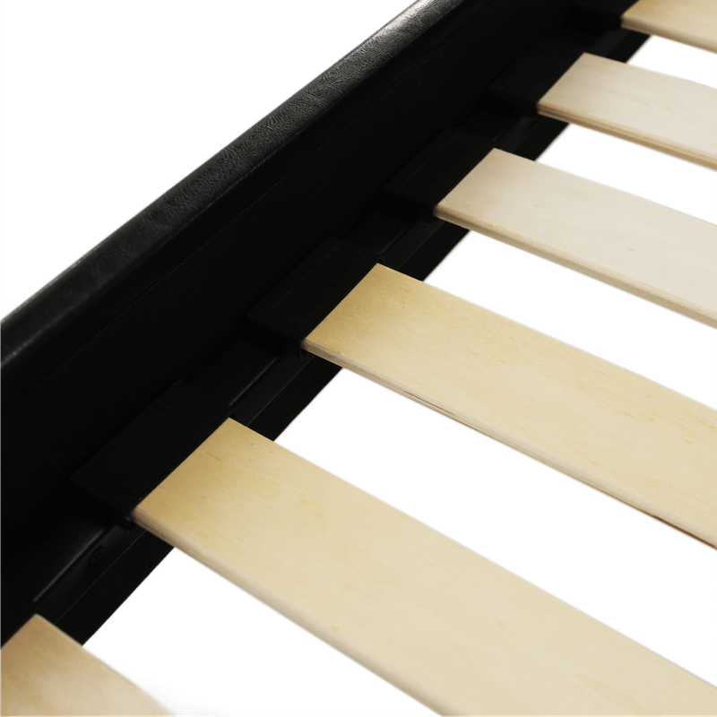 Casa si Gradina - Mobilier - Paturi si accesorii - Paturi - Pat matrimonial cu somiera, 160x200, piele eco neagra, MIKEL - Infinity.ro