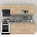 Casa si Gradina - Mobilier - Seturi de mobilier - Seturi bucatarie - Ansamblu de bucatarie 2,4 m, stejar sonoma, NOVA PLUS - Infinity.ro