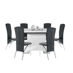 Casa si Gradina - Mobilier - Mese si birouri - Mese bucatarie si dining - Masa dining, alba HG, 120-160x80 cm, IRAKOL - Infinity.ro