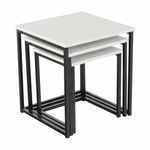 Casa si Gradina - Mobilier - Mese si birouri - Masute de cafea - Set 3 masute de cafea, alb mat/negru, KASTLER TYP 3 - Infinity.ro