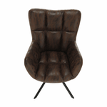 Casa si Gradina - Mobilier - Scaune si fotolii - Fotolii - Scaun de design rotativ, maro tesatura cu efect de piele intoarsa/negru, KOMODO - Infinity.ro