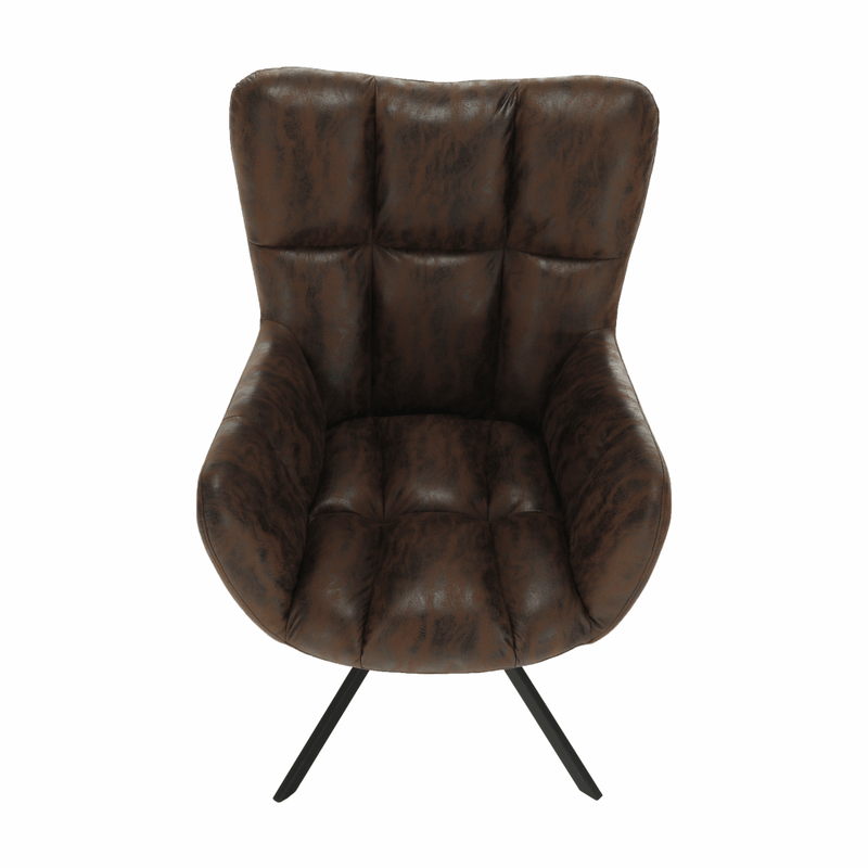 Casa si Gradina - Mobilier - Scaune si fotolii - Fotolii - Scaun de design rotativ, maro tesatura cu efect de piele intoarsa/negru, KOMODO - Infinity.ro