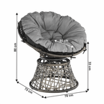 Casa si Gradina - Gradina si terasa - Mobilier exterior - Canapele si fotolii gradina - Fotoliu rotativ cu perna, gri/negru/gri deschis, TRISS - Infinity.ro