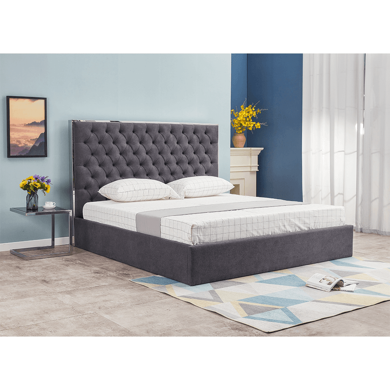 Casa si Gradina - Mobilier - Paturi si accesorii - Paturi - Pat, gri inchis, 180x200, NADIA - Infinity.ro