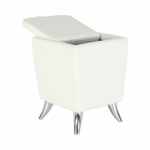 Casa si Gradina - Mobilier - Scaune si fotolii - Tabureti - Taburet, piele ecologica alba/picioare cromate, DARS NEW - Infinity.ro