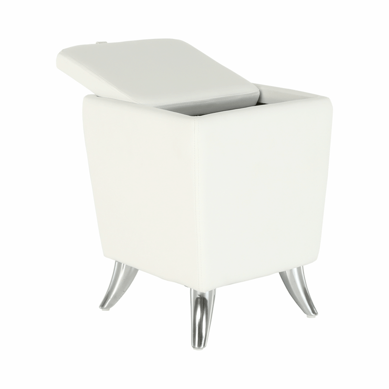 Casa si Gradina - Mobilier - Scaune si fotolii - Tabureti - Taburet, piele ecologica alba/picioare cromate, DARS NEW - Infinity.ro