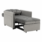 Casa si Gradina - Mobilier - Scaune si fotolii - Fotolii - Fotoliu extensibil, catifea Velvet gri deschis, IGRIM - Infinity.ro
