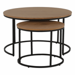 Casa si Gradina - Mobilier - Mese si birouri - Masute de cafea - Set de doua mese de cafea, stejar / negru, IKLIN - Infinity.ro