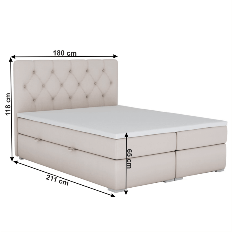 Casa si Gradina - Mobilier - Paturi si accesorii - Paturi - Pat boxspring, bej, 180x200, ESHLY - Infinity.ro