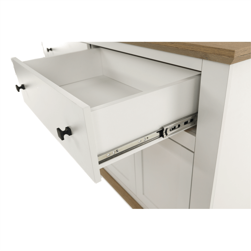 Casa si Gradina - Mobilier - Comode si corpuri - Comode - Scrin MZ10, alb / stejar grand, LEON - Infinity.ro