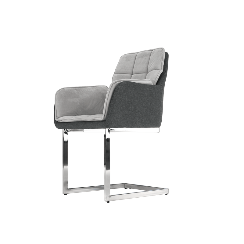 Casa si Gradina - Mobilier - Scaune si fotolii - Scaune - Scaun bucatarie, catifea Velvet gri/material textil, CHIMENA - Infinity.ro
