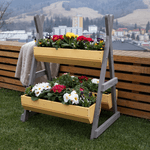 Casa si Gradina - Gradinarit si plante - Plante si ghivece - Ghivece si suporturi - Suport pentru flori din lemn, natural / gri, BERON - Infinity.ro