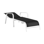 Casa si Gradina - Gradina si terasa - Mobilier exterior - Scaune si sezlonguri gradina - Sezlong de gradina reglabil, gri/alb, ATREO - Infinity.ro