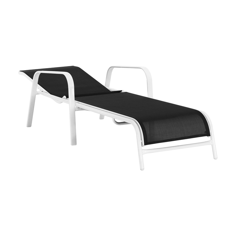 Casa si Gradina - Gradina si terasa - Mobilier exterior - Scaune si sezlonguri gradina - Sezlong de gradina reglabil, gri/alb, ATREO - Infinity.ro
