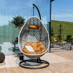 Casa si Gradina - Gradina si terasa - Mobilier exterior - Scaune si sezlonguri gradina - Scaun suspendat gri / negru / maro, NEUL - Infinity.ro