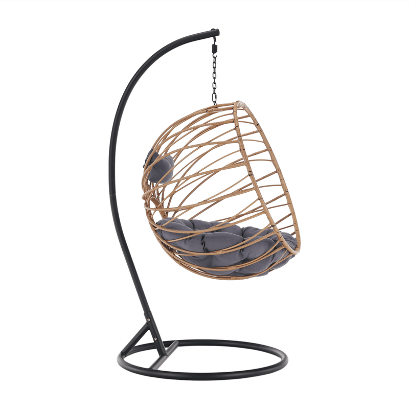 Casa si Gradina - Gradina si terasa - Mobilier exterior - Scaune si sezlonguri gradina - Scaun suspendat, natural / negru / gri, GABE - Infinity.ro