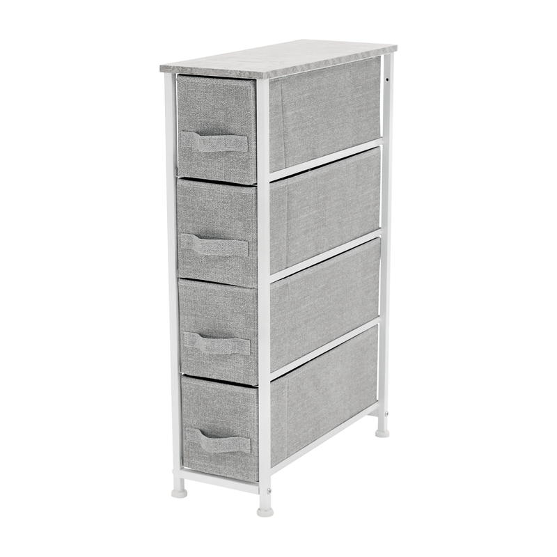 Casa si Gradina - Mobilier - Comode si corpuri - Comode - Comoda cu sertare din material textil, gri/alb/gri deschis, ROSITA TYP 2 - Infinity.ro