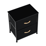 Casa si Gradina - Mobilier - Comode si corpuri - Noptiere - Comoda/noptiera cu sertare din panza, negru/artar rosu, KESIDY TYP 1 - Infinity.ro