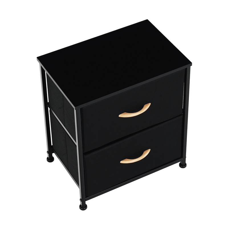 Casa si Gradina - Mobilier - Comode si corpuri - Noptiere - Comoda/noptiera cu sertare din panza, negru/artar rosu, KESIDY TYP 1 - Infinity.ro