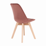 Casa si Gradina - Mobilier - Scaune si fotolii - Scaune - Scaun, catifea Velvet roz/lemn fag, LORITA - Infinity.ro