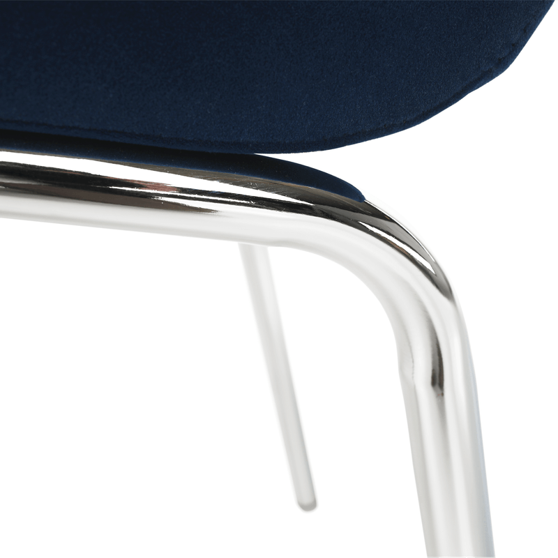 Casa si Gradina - Mobilier - Scaune si fotolii - Scaune - Scaun de masa, tesatura albastra din catifea / crom, GERDA NEW - Infinity.ro