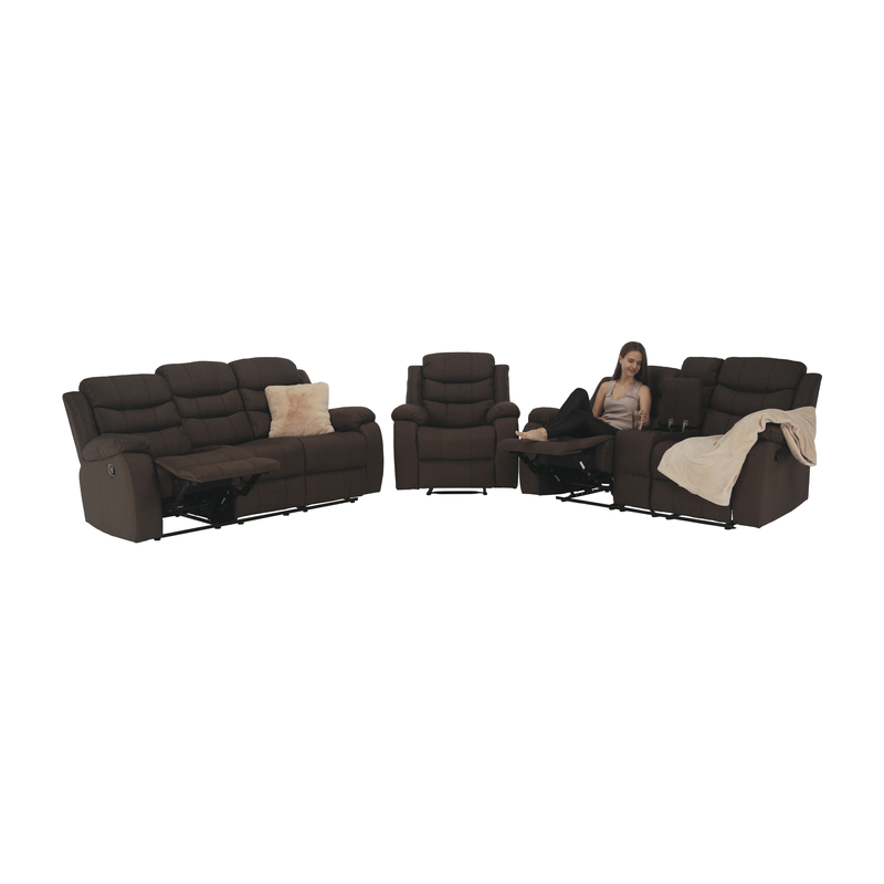 Casa si Gradina - Mobilier - Canapele si coltare - Canapele - Canapea 3+2+1, material textil maro, FABRON 2 NEW - Infinity.ro