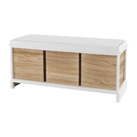 Casa si Gradina - Mobilier - Organizare si depozitare - Bancute - Banca cu 3 sertare, alb/miere, TEDRA NEW - Infinity.ro