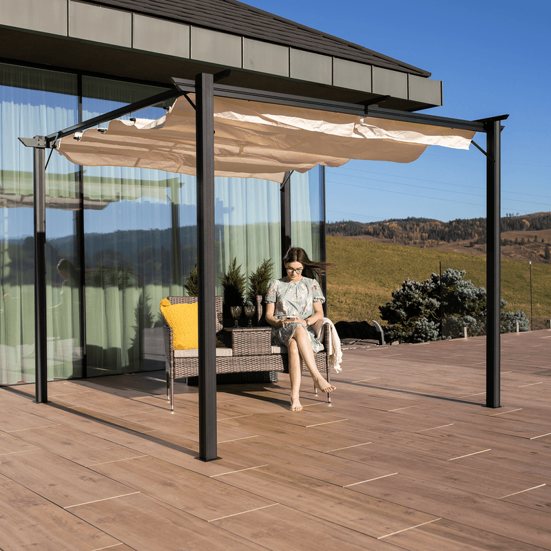 Casa si Gradina - Gradina si terasa - Umbrele si pavilioane - Pavilioane - Pergola cu acoperis glisant, aluminiu, PEPY BASIC - Infinity.ro