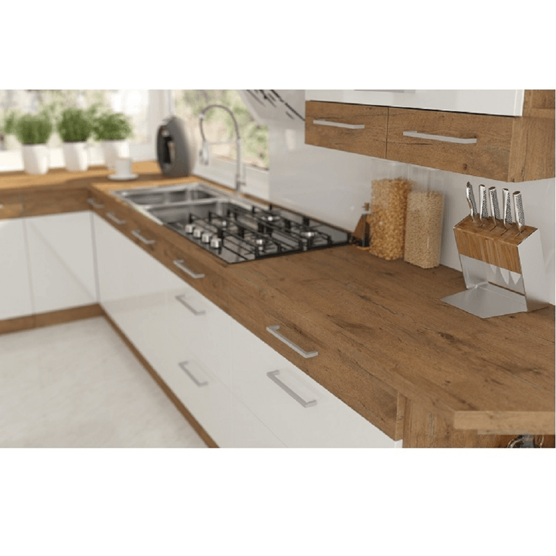 Casa si Gradina - Mobilier - Comode si corpuri - Corpuri bucatarie - Usa pentru masina de spalat vase incorporata, stejar Lancelot/alb extra lucios HG, VEGA ZM 570x446 - Infinity.ro