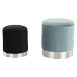 Casa si Gradina - Mobilier - Scaune si fotolii - Tabureti - Set doua taburete, gri/crom argintiu si negru/crom argintiu, AIGUL SET - Infinity.ro