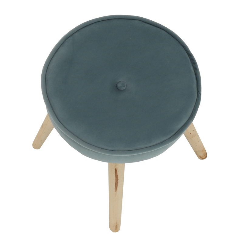 Casa si Gradina - Mobilier - Scaune si fotolii - Tabureti - Taburet, catifea Velvet gri albastrui/pin, MERLE - Infinity.ro