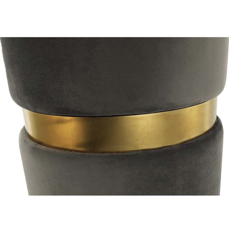 Casa si Gradina - Mobilier - Scaune si fotolii - Tabureti - Taburet, catifea Velvet gri maroniu/vopsea aurie, VIZEL - Infinity.ro