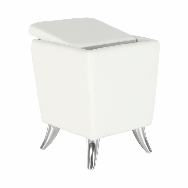 Casa si Gradina - Mobilier - Scaune si fotolii - Tabureti - Taburet, piele ecologica alba/picioare cromate, DARS NEW - Infinity.ro