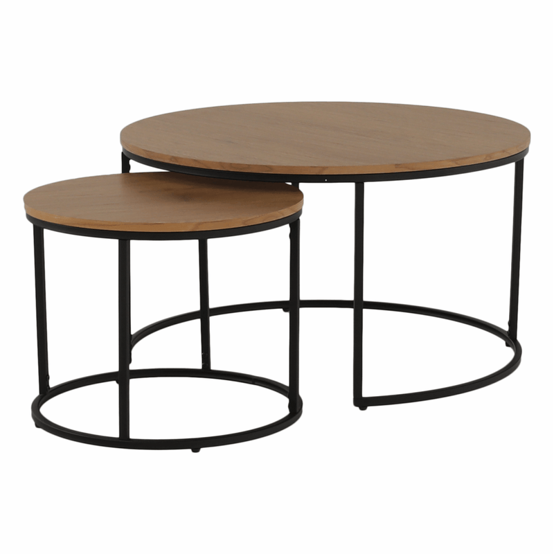 Casa si Gradina - Mobilier - Mese si birouri - Masute de cafea - Set de doua mese de cafea, stejar / negru, IKLIN - Infinity.ro