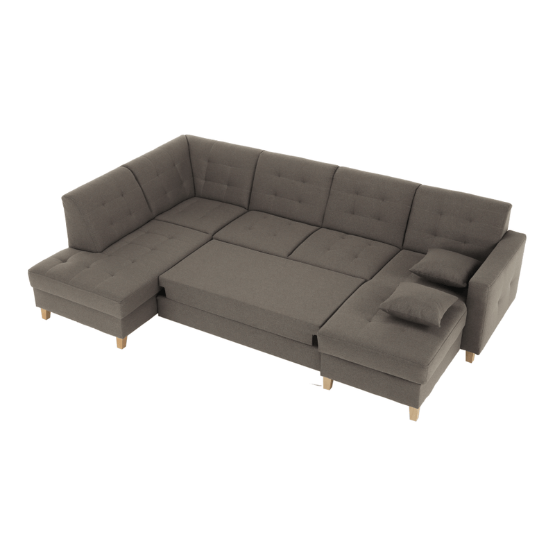 Casa si Gradina - Mobilier - Canapele si coltare - Coltare - Coltar, material textil gri maroniu TAUPE, model dreapta, BRIDGET - Infinity.ro