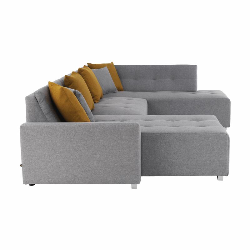 Casa si Gradina - Mobilier - Canapele si coltare - Canapele - Canapea, gri/mustar, model dreapta, BELLIS U - Infinity.ro