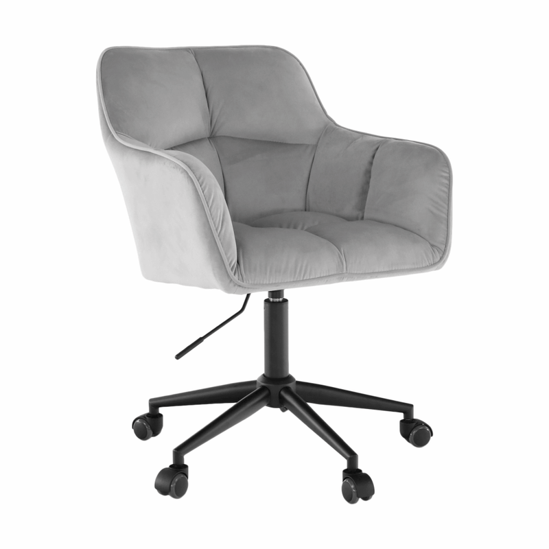 Casa si Gradina - Mobilier - Scaune si fotolii - Scaune - Fotoliu de birou, material catifea gri  /metal, HAGRID - Infinity.ro