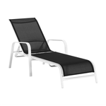 Casa si Gradina - Gradina si terasa - Mobilier exterior - Scaune si sezlonguri gradina - Sezlong de gradina reglabil, gri/alb, ATREO - Infinity.ro