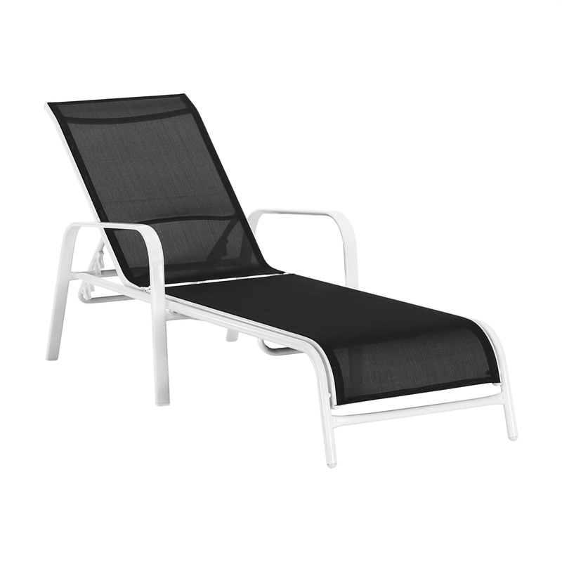 Casa si Gradina - Gradina si terasa - Mobilier exterior - Scaune si sezlonguri gradina - Sezlong de gradina reglabil, gri/alb, ATREO - Infinity.ro